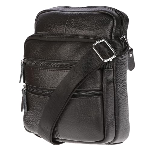 Christian Wippermann Herren Damen echt Leder Umhängetasche mittelgroß Tasche Schultertasche Schwarz von Christian Wippermann