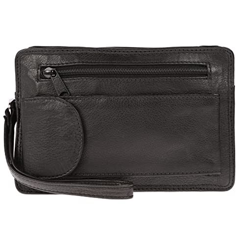 Christian Wippermann Herren echt Leder Handgelenktasche Herrenhandtasche Tasche Doppelkammer von Christian Wippermann