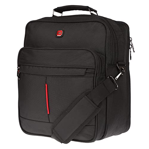 Christian Wippermann Flugbegleiter Tasche Umhängetasche Arbeitstasche Herrentasche im Hochformat Schwarz von Christian Wippermann