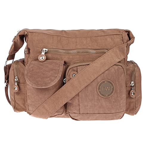 Christian Wippermann Nylon Damen Tasche Umhängetasche Schultertasche Handtasche Bag Braun von Christian Wippermann