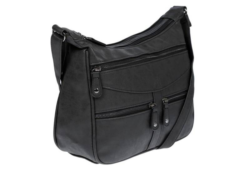 Christian Wippermann Umhängetasche Damen Tasche Schultertasche Umhängetasche Crossover (einzeln), Leder Optik Handtasche Schwarz von Christian Wippermann