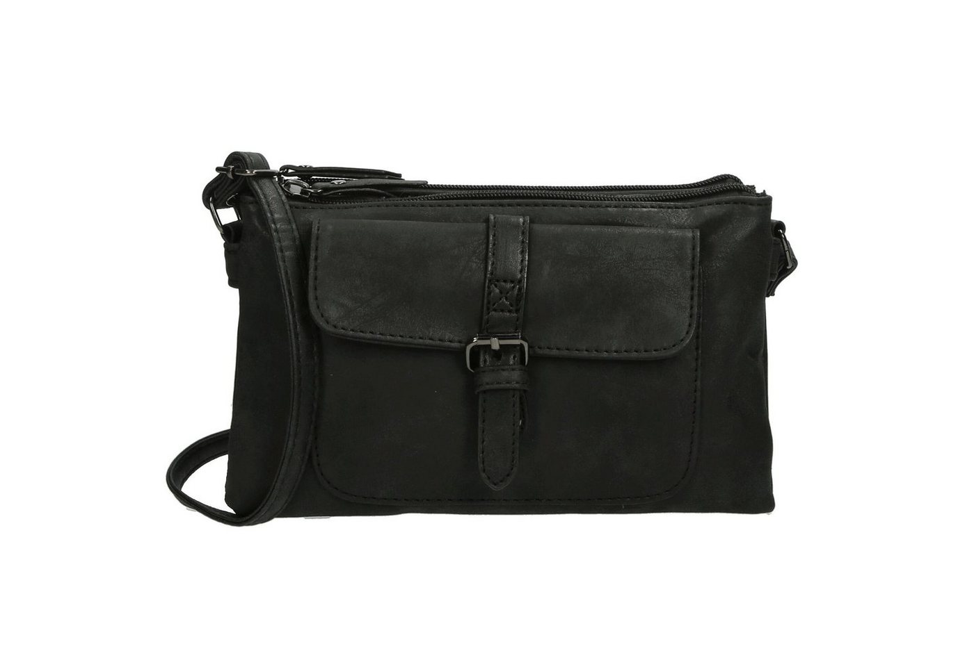 Christian Wippermann Umhängetasche Damen Tasche Schultertasche Umhängetasche Crossover Bag, Leder Optik Handtasche Schwarz von Christian Wippermann