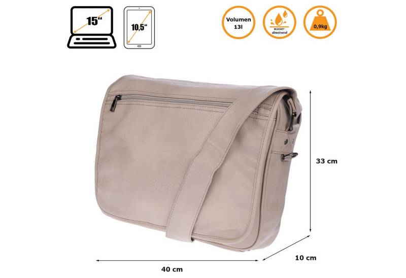Christian Wippermann Umhängetasche XXL Notebooktasche Laptoptasche Flugbegleiter (1 tlg), Messenger Arbeitstasche Umhängetasche von Christian Wippermann