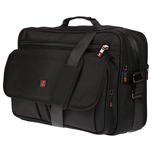 Christian Wippermann Arbeitstasche Herren 17 Zoll - Groß XXL Querformat - Flugbegleiter Tasche - 45x33x19 cm - Leicht 700g - Trageriemen 150cm - Großes DIN A4 Hauptfach - Arbeitstasche Herren Büro von Christian Wippermann
