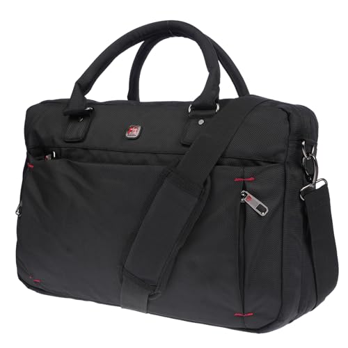 Christian Wippermann XXL Umhängetasche Flugbegleiter Tasche Messenger Arbeitstasche 17 Zoll Laptoptasche (Schwarz) von Christian Wippermann