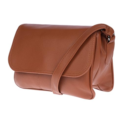 Christian Wippermann große Damen Tasche Schultertasche Umhängetasche Crossover Bag Leder Optik Cognac von Christian Wippermann