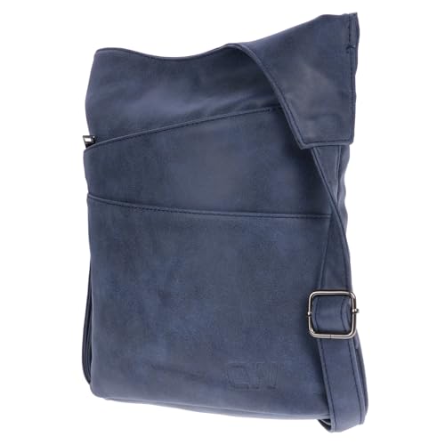 Christian Wippermann große Damen Tasche Schultertasche Umhängetasche Crossover Leder Optik Handtasche Blau von Christian Wippermann