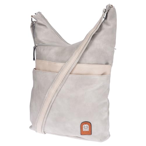 Christian Wippermann Schwarze Handtasche Für Damen - Maße: 27x38x10cm, Verstellbarer Gurt Bis 130cm - PU - 3 Hauptfächer Mit Reißverschluss - Leicht - Damen Tasche Groß - Leder Optik Grau von Christian Wippermann