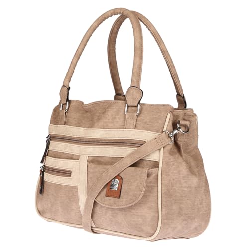 Christian Wippermann große Damen Umhängetasche Tasche Schultertasche in Leder Optik Apricot von Christian Wippermann