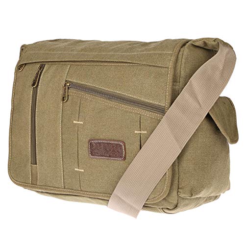 Christian Wippermann große XL Herren Damen Tasche Umhängetasche Canvas Messenger Bag Grün von Christian Wippermann