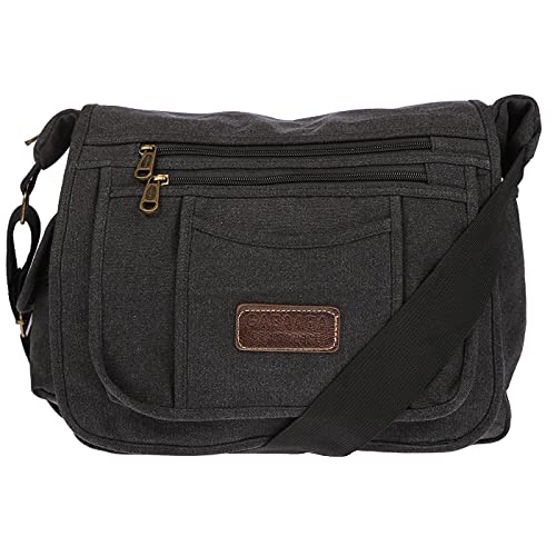 Christian Wippermann große XL Herren Damen Tasche Umhängetasche Canvas Messenger Bag Schwarz von Christian Wippermann