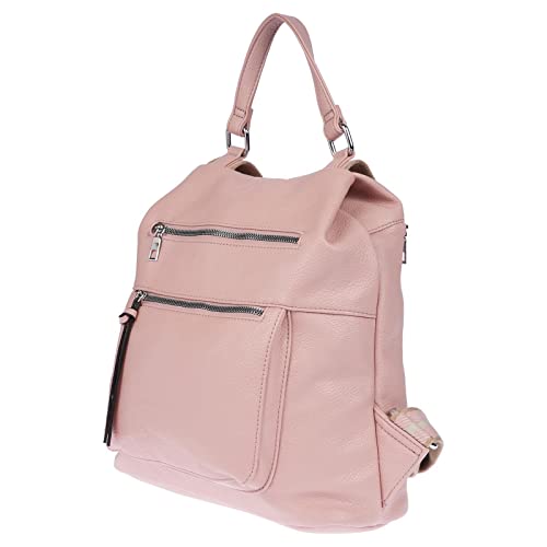 Christian Wippermann großer Damen City Rucksack Tasche Body Bag Leder Optik Schultertasche Rose von Christian Wippermann