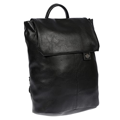 Christian Wippermann großer Damen Rucksack Tasche in Leder Optik mit Laptopfach schwarz von Christian Wippermann