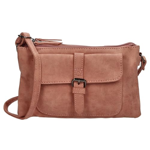 Christian Wippermann kleine Damen Tasche Schultertasche Umhängetasche Crossover Bag Leder Optik Handtasche Rose von Christian Wippermann