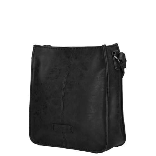 Christian Wippermann kleine Damen Tasche Schultertasche Umhängetasche Crossover Bag Leder Optik Handtasche Schwarz von Christian Wippermann