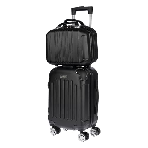 Christian Wippermann kleines 2er Koffer-Set für Kinder Herren Damen mit Hartschalenkoffer Koffer Trolley Reisekoffer Kofferset Handgepäck und Beautycase von Christian Wippermann
