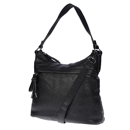 Christian Wippermann mittelgroß Damen Tasche Schultertasche Umhängetasche Crossover Bag Leder Optik Handtasche schwarz von Christian Wippermann