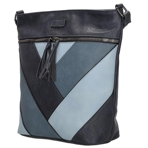 Christian Wippermann mittelgroße Damen Tasche Schultertasche Umhängetasche Crossover Bag Leder Optik Handtasche Blau von Christian Wippermann