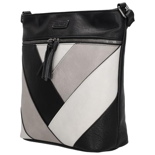 Christian Wippermann mittelgroße Damen Tasche Schultertasche Umhängetasche Crossover Bag Leder Optik Handtasche Schwarz von Christian Wippermann