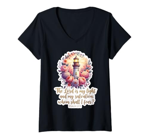 Damen Christian Woman Vers The Lord is My Light and My Salvation T-Shirt mit V-Ausschnitt Damen Christian Woman Vers The Lord is My Light and My Salvation T-Shirt mit V-Ausschnitt von Christian Woman Verse The Lord Is My Light Merch
