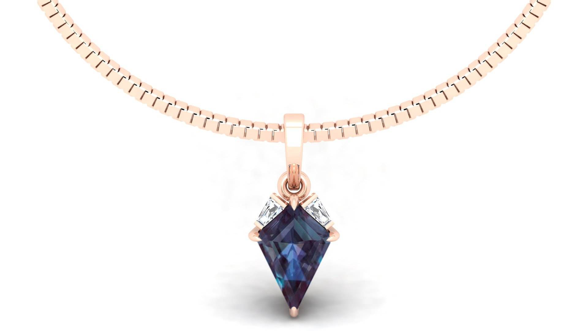 3.00Cts Lab Alexandrit Drachenform Anhänger, 18-Zoll-Box-Kettenanhänger, Silberanhänger, Geschenk Für Tochter, Hochzeit 3.00Cts Lab Alexandrit Drachenform Anhänger, 18-Zoll-Box-Kettenanhänger, Silberanhänger, Geschenk Für Tochter, Hochzeit von ChristianMint