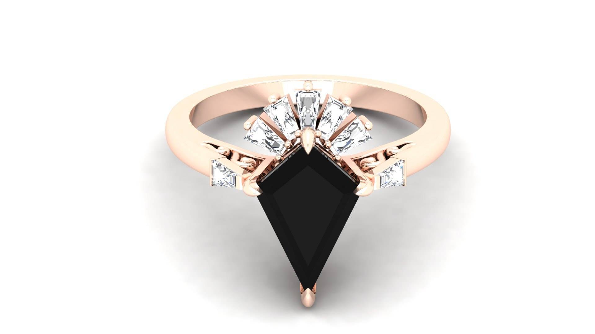 3.10Cts, Aaa Natürlicher Schwarzer Onyx Edelstein-Verlobungsring, Vintage Art-Deco Bauguette Moissanite Ring, Ring Für Sie, Drachenformring 3.10Cts, Aaa Natürlicher Schwarzer Onyx Edelstein-Verlobungsring, Vintage Art-Deco Bauguette Moissanite Ring, Ring Für Sie, Drachenformring von ChristianMint