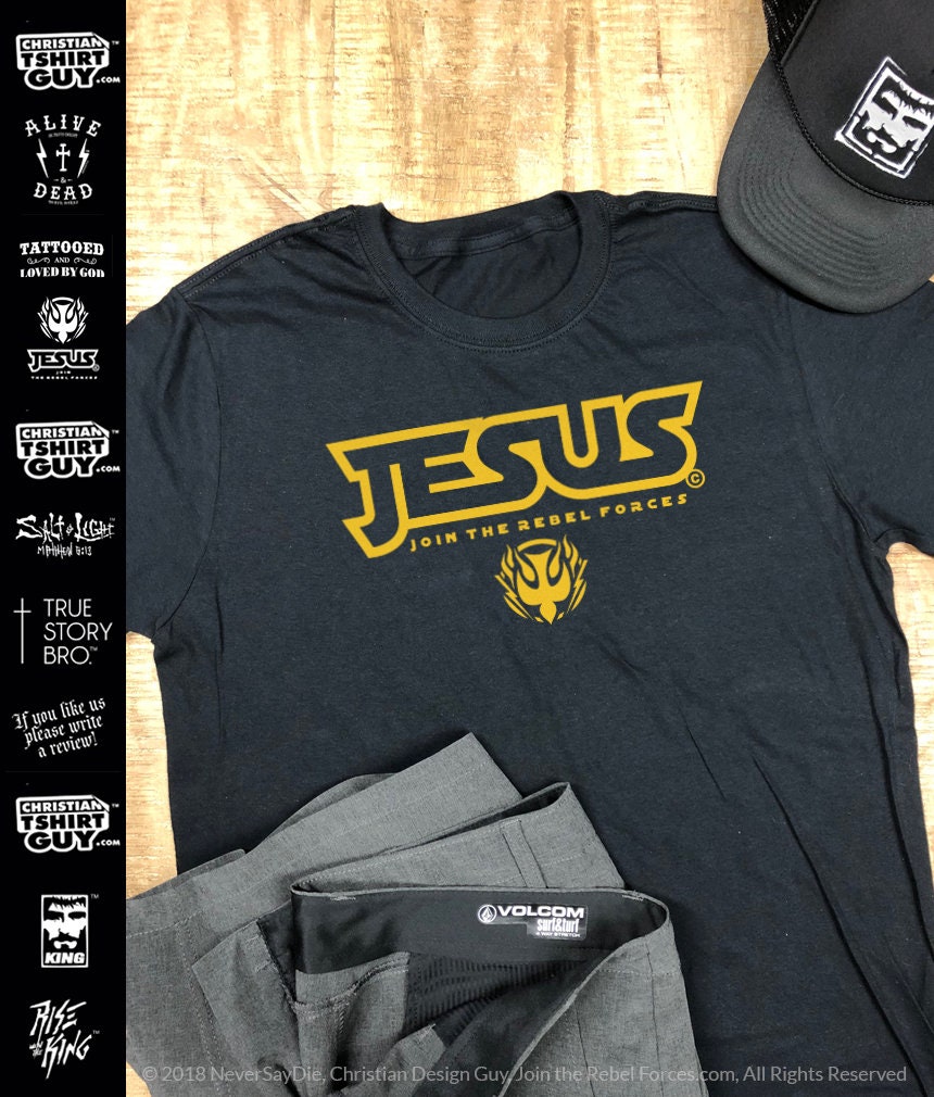 Jesus Join The Rebel Forces Christian T-Shirt Herren Religiösen Gott Kirche Themen Geschenk Stern Stil Design Für Rebellion Kriege Custom Made von ChristianTshirtGuy