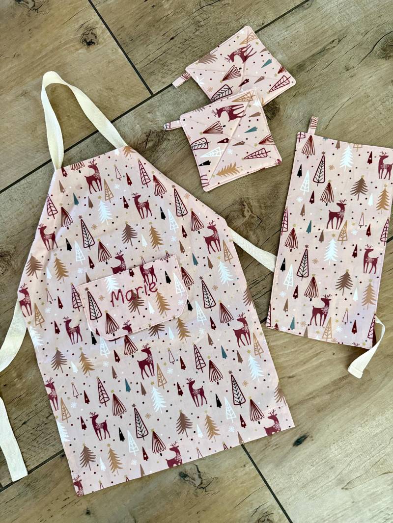 Kinderschürze Personalisiert Kinder Kochschürze Mit Namen Backschürze Für Geschenkidee Weihnachten & Geburtstag von ChristianeHandmade