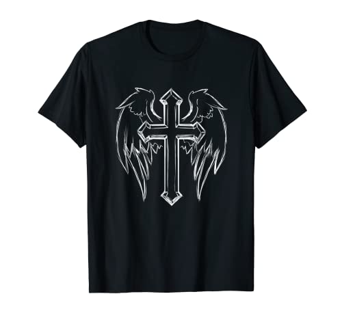 Herren Kreuz Engelsflügel T-Shirt T-Shirt von ChristianiTees