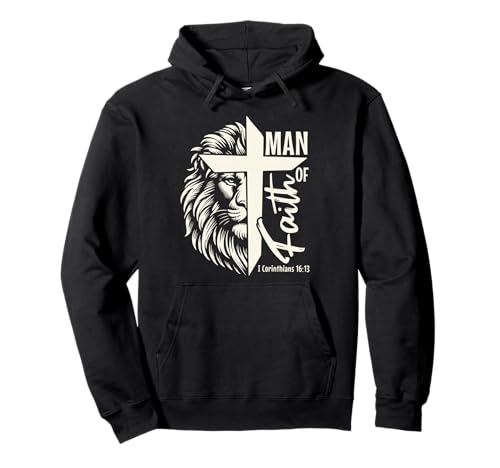 Jesus Man of Faith I Korinther 16 13 Löwenkreuz Pullover Hoodie Jesus Man of Faith I Korinther 16 13 Löwenkreuz Pullover Hoodie von Christianity Jesus God Faith Christian Designs