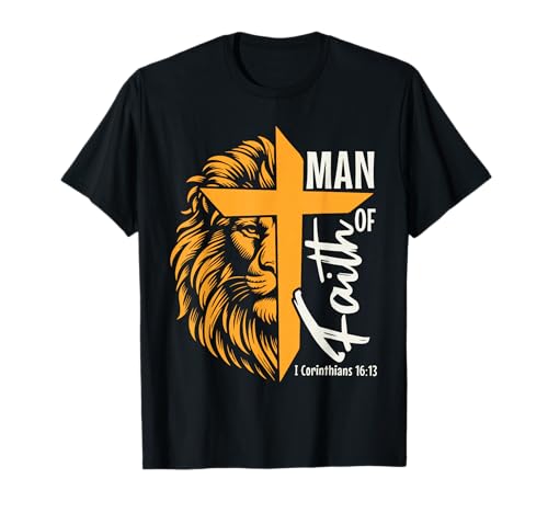 Jesus Man of Faith Löwenkreuz I Korinther 16 13 T-Shirt Jesus Man of Faith Löwenkreuz I Korinther 16 13 T-Shirt von Christianity Jesus God Faith Christian Designs