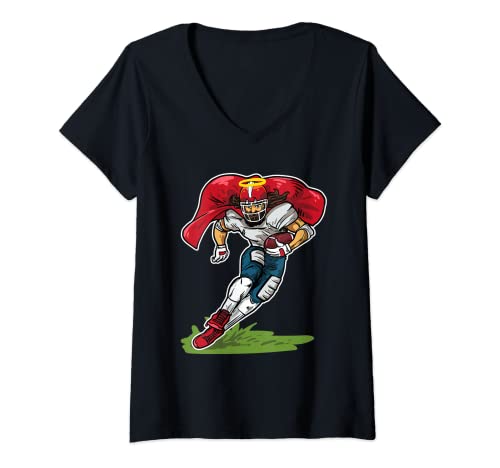 Damen Running Back Jesus Lustiges American Football T-Shirt mit V-Ausschnitt Damen Running Back Jesus Lustiges American Football T-Shirt mit V-Ausschnitt von Christians American Football Spieler Shop
