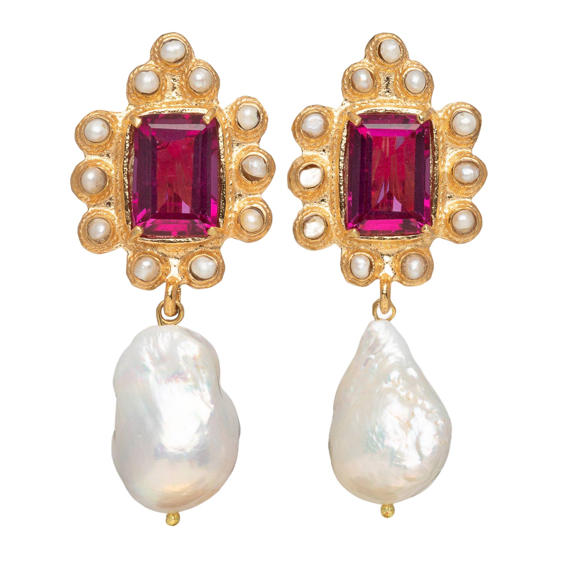 Amalita Earrings Hot Pink von Christie Nicolaides