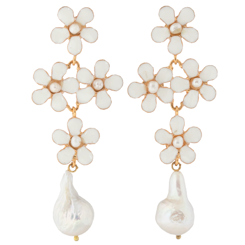 Elodie Earrings White von Christie Nicolaides