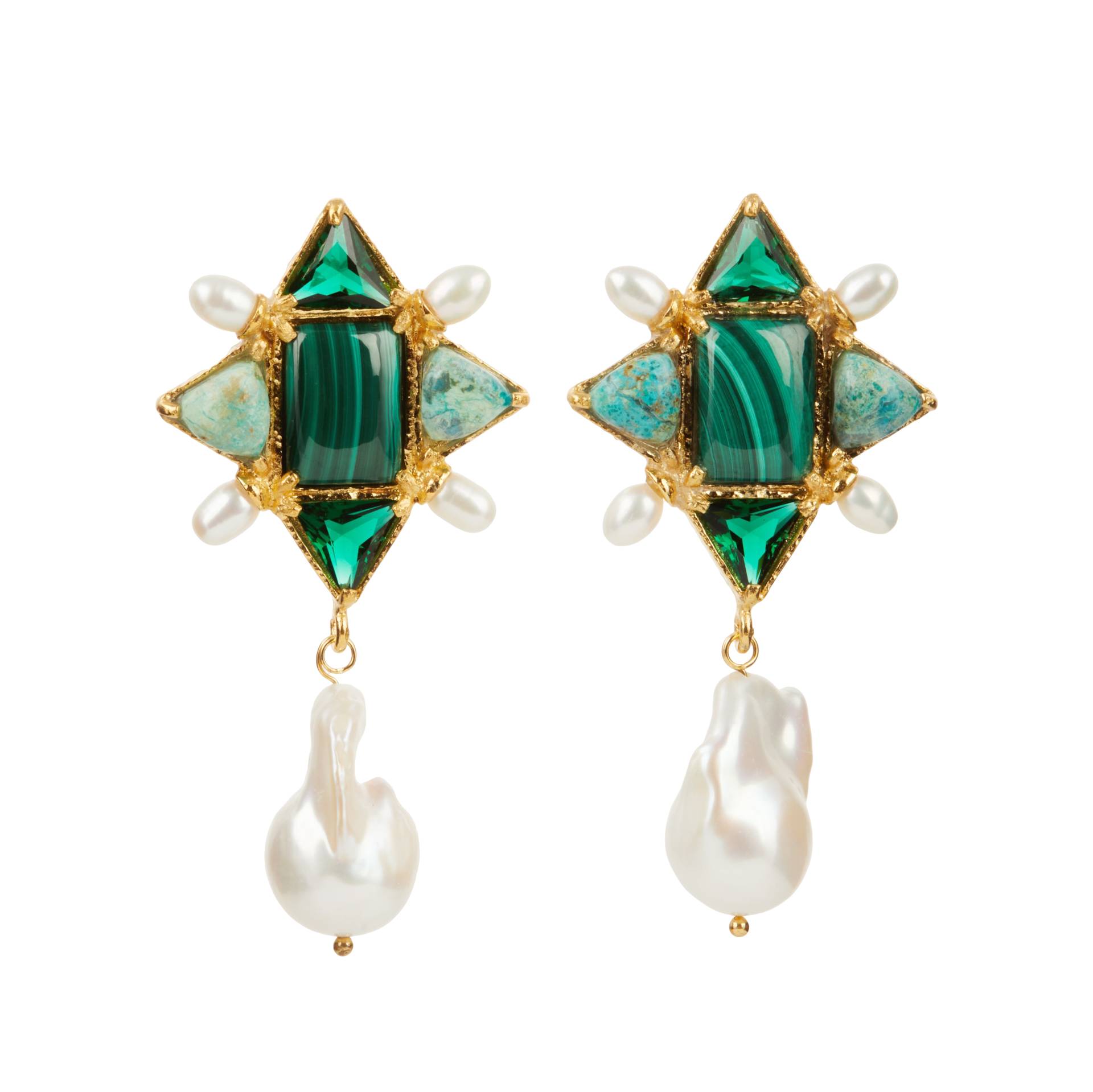 Violetta Earrings Green von Christie Nicolaides