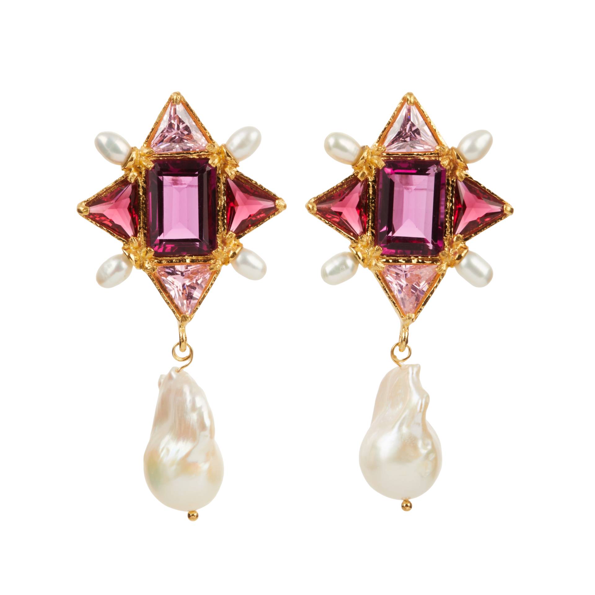 Violetta Earrings Pink von Christie Nicolaides