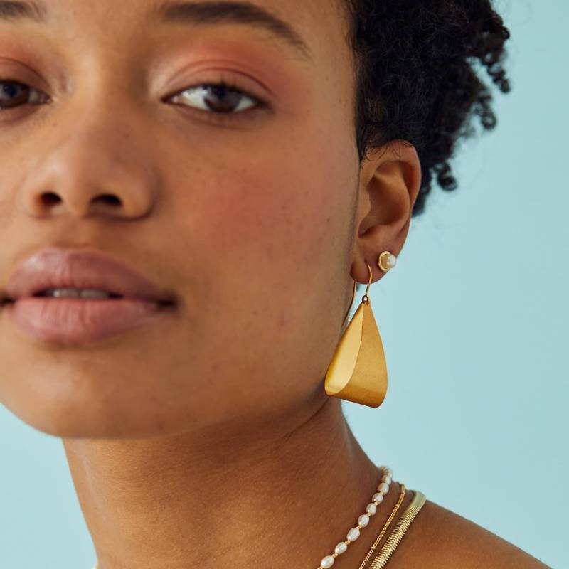 Große 18K Gold Vermeil Tropfen Ohrringe Im Boho Stil von ChristinRanger