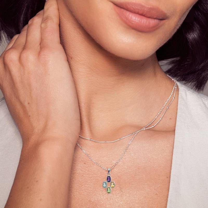sterling Silber Regenbogen Edelstein Anhänger Amethyst, Citrin, Topas, Peridot von ChristinRanger
