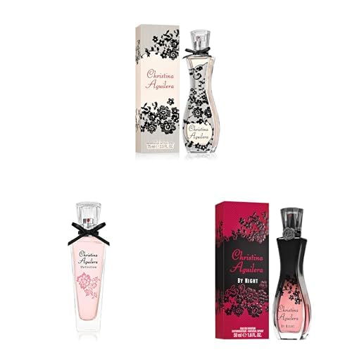 Christina Aguilera - Signature, Damenparfüm, blumig & orientalisch, 50 ml + Definition Eau de Parfum, Leichtes Parfüm mit Mandarine, 50 ml + By Night, Damen-Körperparfüm, mit Pfirsichblüte, 50 ml von Christina Aguilera