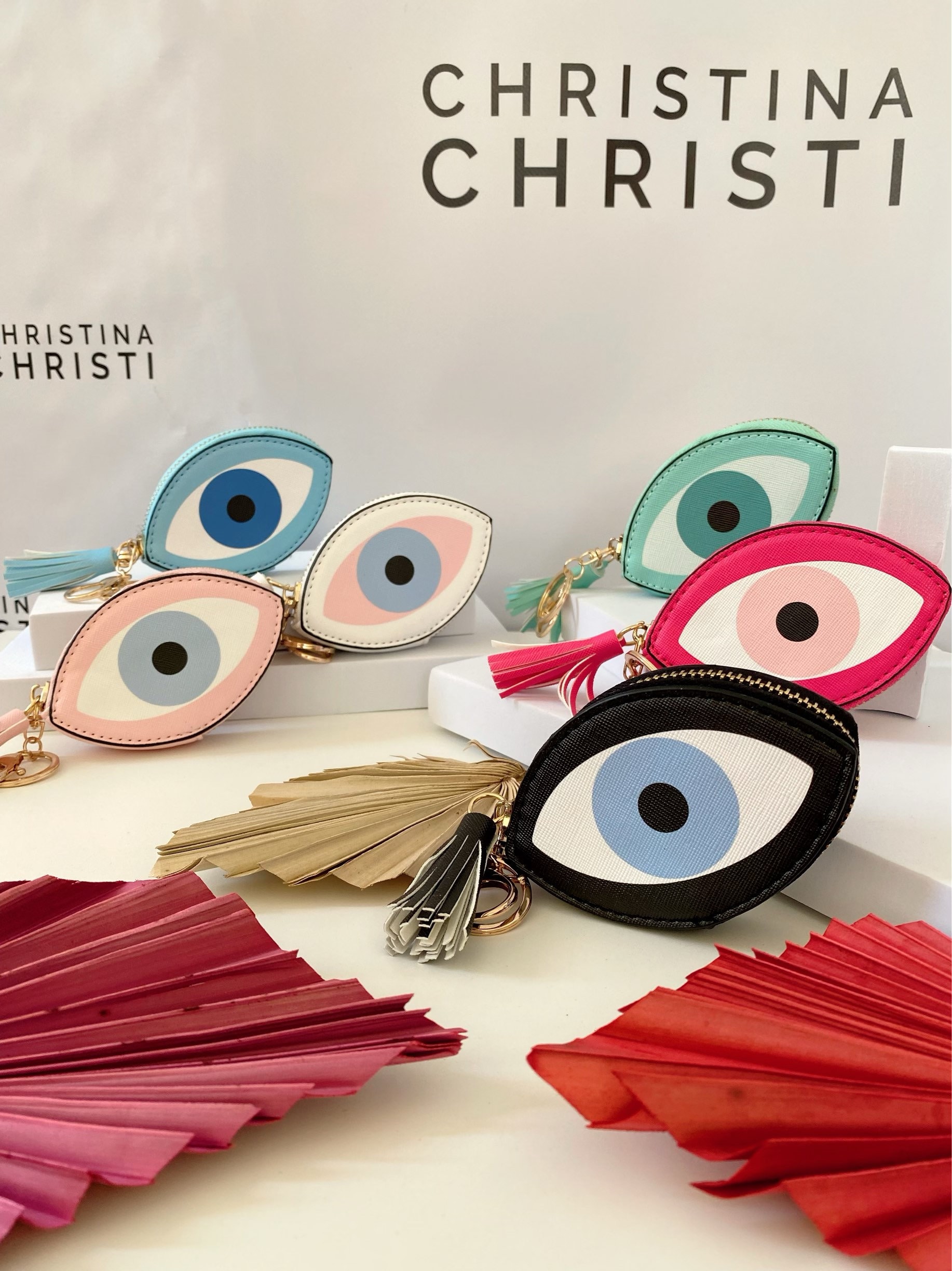 Evil Eye Brieftasche, Handgefertigte Reißverschlusstasche, Mini-Kupplungstasche von ChristinaChristiJls