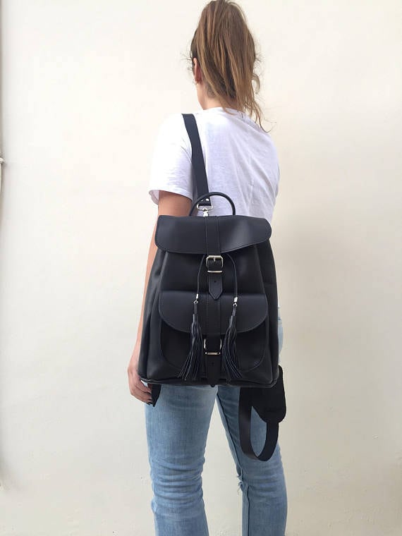 Damen Rucksack, Leder Rucksack Geldbörse, Laptop Tasche, Vollnarbenleder, Made in Griechenland von ChristinaChristiJls