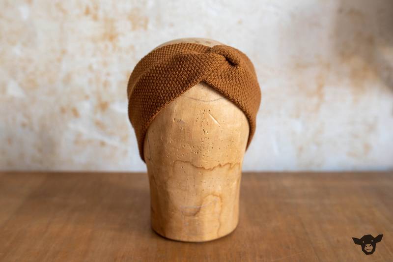 Haarband Stirnband Knoten Ocker Senfgelb Warm Weich Kuschlig Aus Baumwollstrick Genäht in Zwei Größen Für Damen Und Mädchen Winteraccessoire von ChristinaKalb