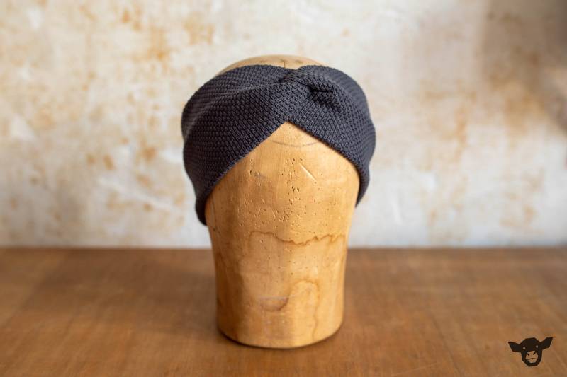 stirnband Haarband Knotenhaarband Grau Blau Warm Weich Aus Baumwollstrick Genäht in Zwei Größen Für Damen Und Mädchen Winteraccessoire von ChristinaKalb