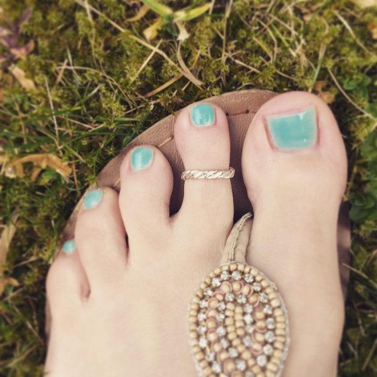 Zehenring Sterlingsilber Körperschmuck Seil Twist Verdreht Geflochten von ChristinaMadeIt