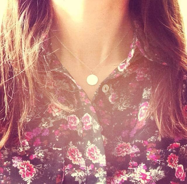 sterling Silber Kreis Halskette, Disc Schlichte Kette Minimal Schmuck von ChristinaMadeIt