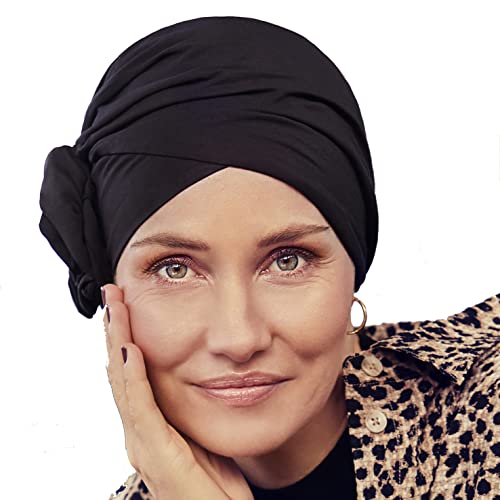 Christine Headwear Zuri Chemotherapie Turban aus hochwertiger Supima-Baumwolle (Schwarz) von Christine Headwear