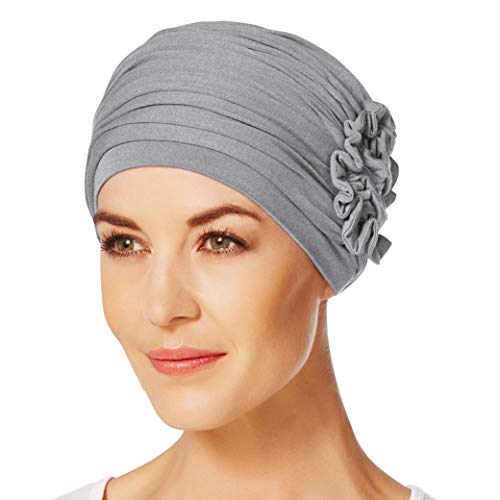 Christine Headwear Lotus-Uni Bamboo Turban Stoffturban Kopftuch Chemo-Kopfbedeckung Chemomütze (One Size - grau) von Christine Headwear