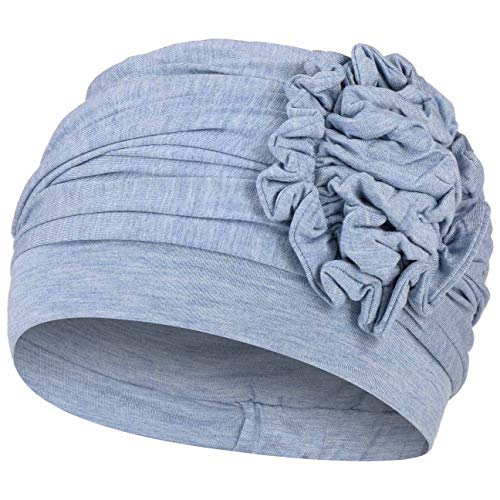 Christine Headwear Lotus-Uni Bamboo Turban Stoffturban Kopftuch Chemo-Kopfbedeckung Chemomütze (One Size - hellblau) von Christine Headwear