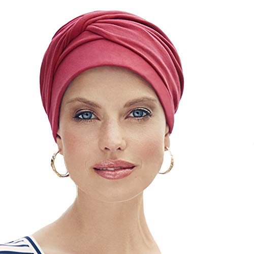 Christine Headwear Mila Turban Damen Lippenstift Rot | Chemo Kopfbedeckung Damen | Kopftuch für Damen Mit Haarausfall | Chemo Mütze Damen Auf 95% Viskose Bambus 5% Elasthan von Christine Headwear