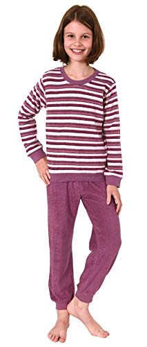 Toller Mädchen Frottee Pyjama Schlafanzug Langarm mit Bündchen - 291 401 13 572, Farbe:Beere, Größe:146/152 von Normann